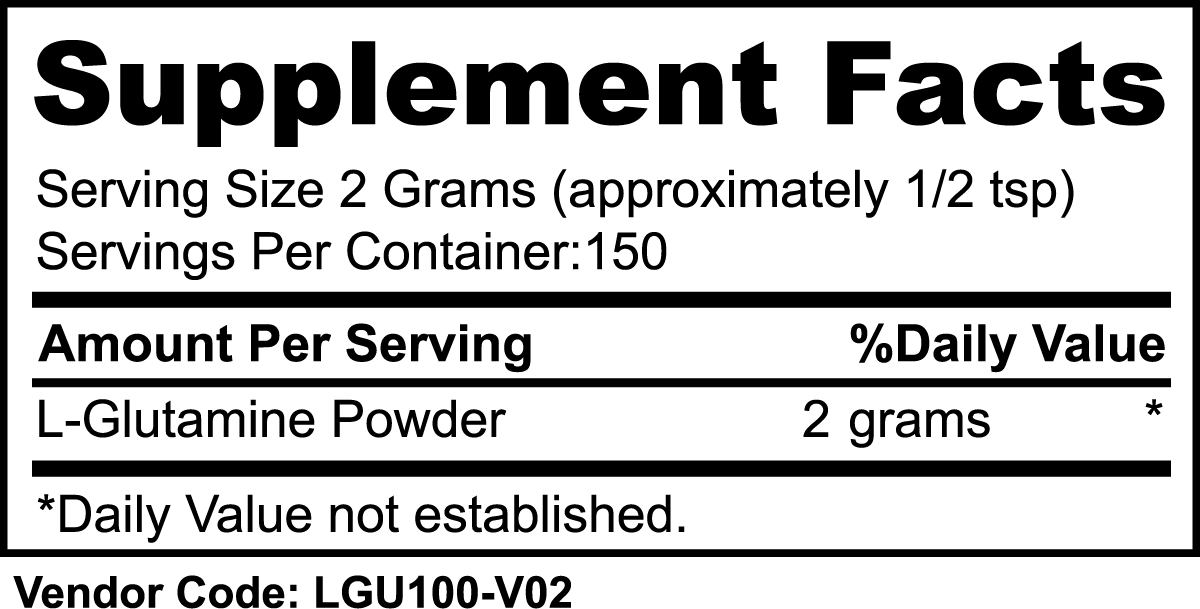 L-Glutamine Powder, supplement facts