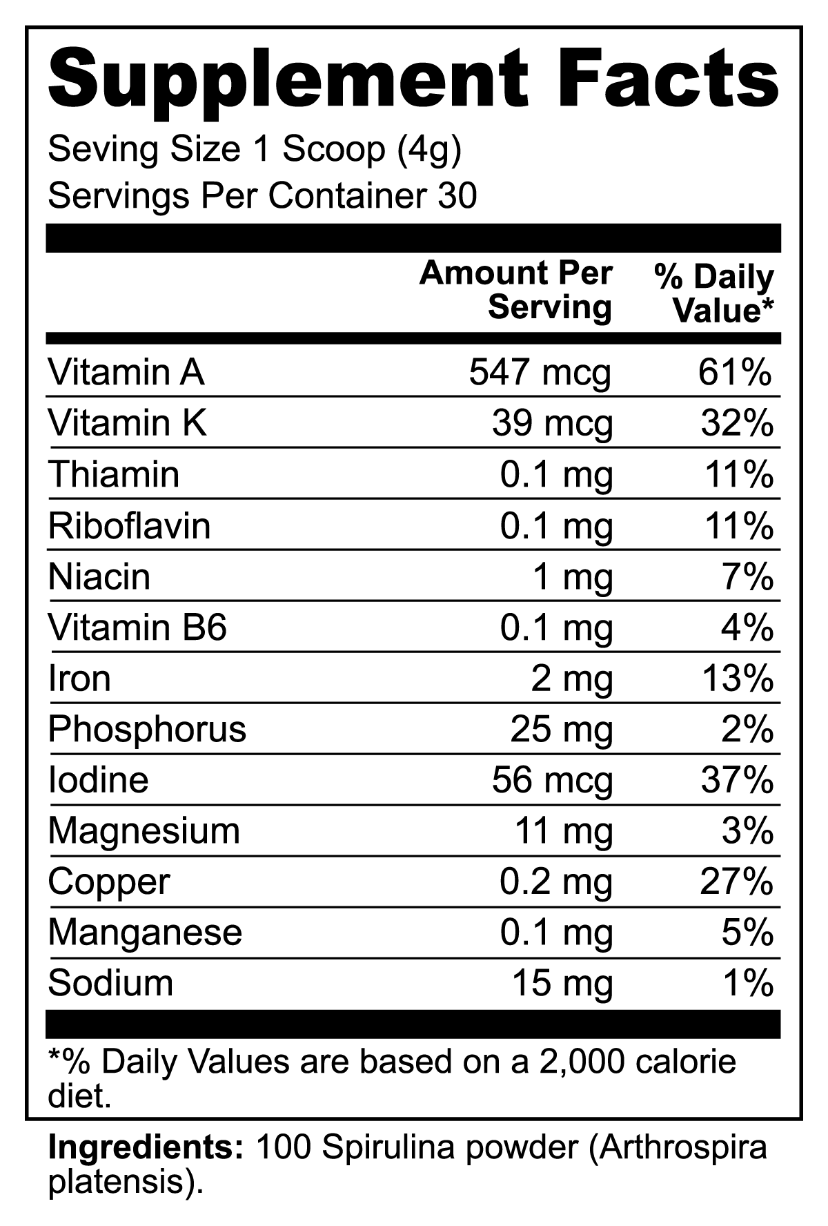 Organic Spirulina Powder